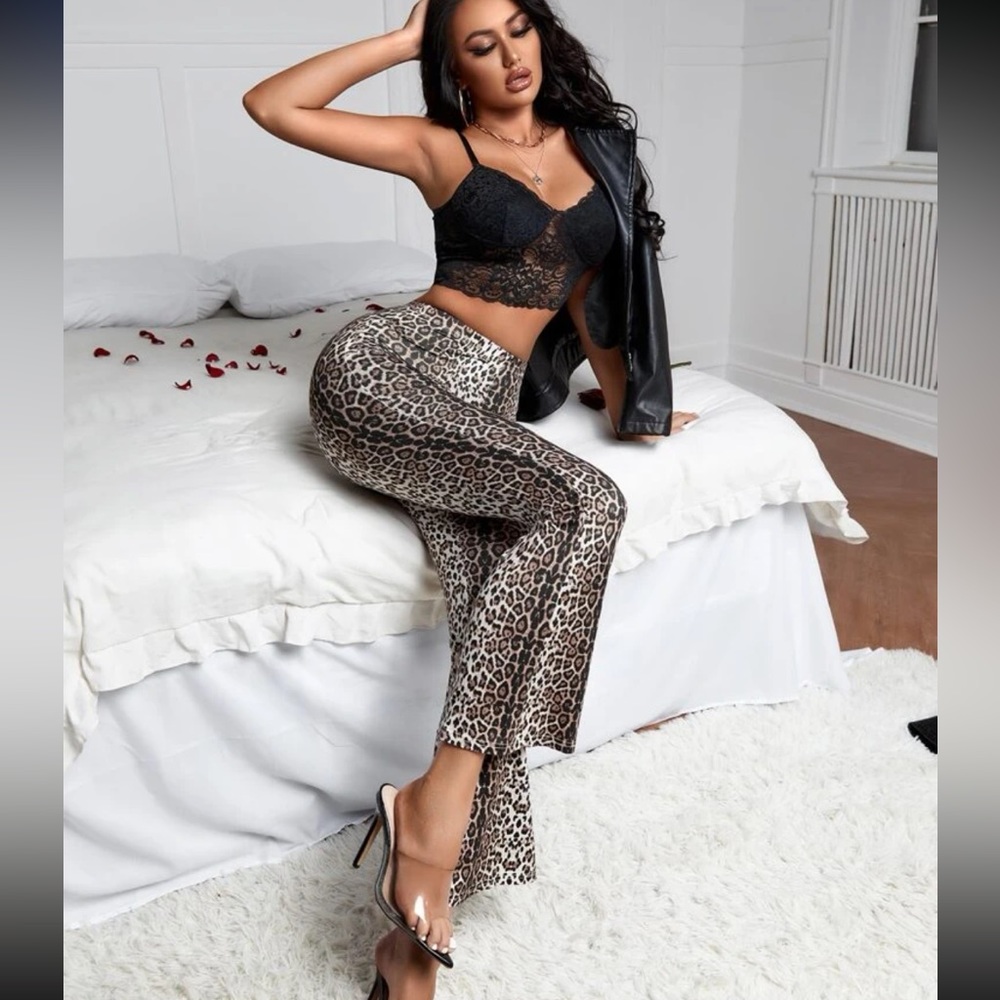 SHEIN Leopard Print Fashion Pants